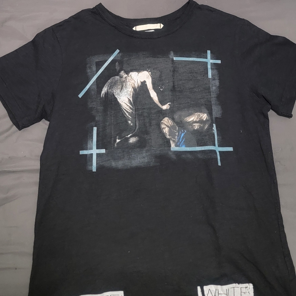 Off-White Caravaggio Black and White Label Tee Size L